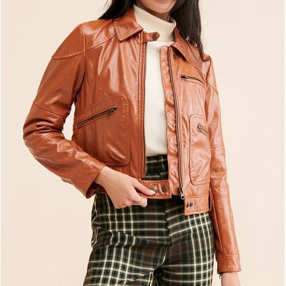 Free People Josie Vegan Leather Jacket Size Large